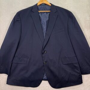 NEW Stafford Mens 54R Big and Tall Navy Blue Travel Stretch Sport Coat Blazer